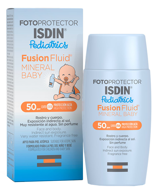 Isdin Fotoprotector Fusion Fluido Minerale Baby Pediatrics SPF 50+ Protezione Solare Bambini 50 ml