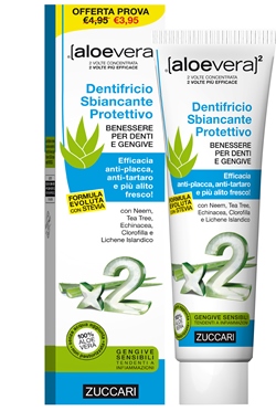 Zuccari AloeVera2 Dentifricio Stevia Sbiancante Protettivo 100 ml
