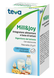 Teva Mill &amp  Joy 100 Compresse Masticabili - Integratore Alimentare a Base di Lattasi