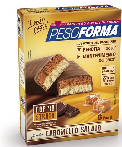Pesoforma Barrette Caramello Salato Pasto Sostitutivo 12 pezzi