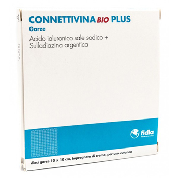 ConnettivinaBio Plus Garze Impregnate di Crema 10 x 10 cm 10 Garze