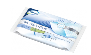 Tena Wet Wash Glove Guanti per la Pulizia Quotidiana del Corpo 8 Pezzi