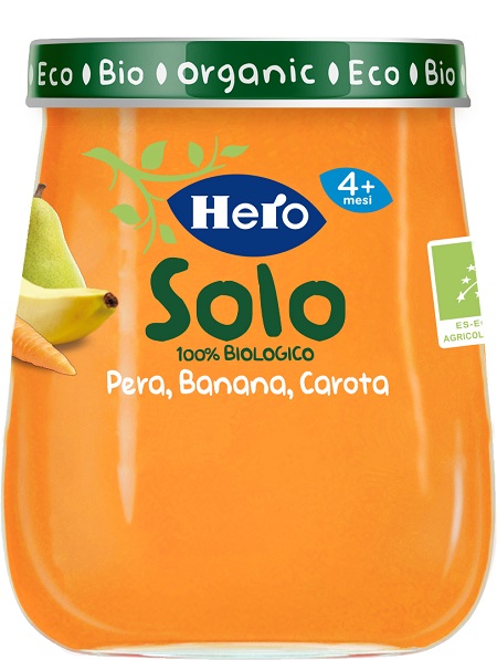 Hero Omogeneizzato Pera Banana Carote Bio 120 grammi