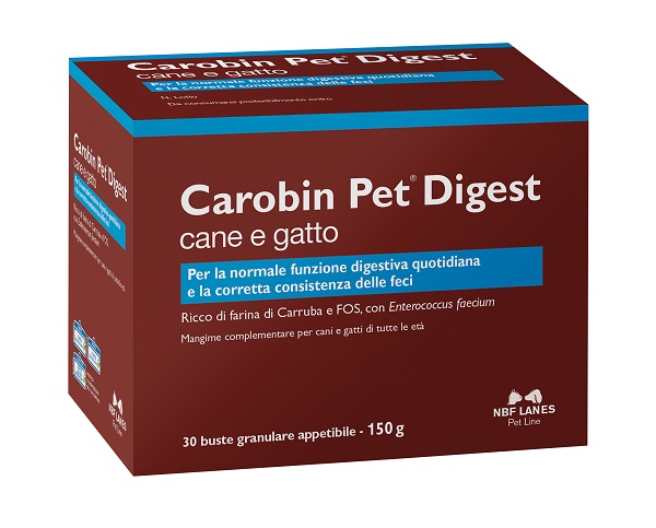 Carobin Pet Digest 30 Bustine - Integratore Intestinale Cani e Gatti