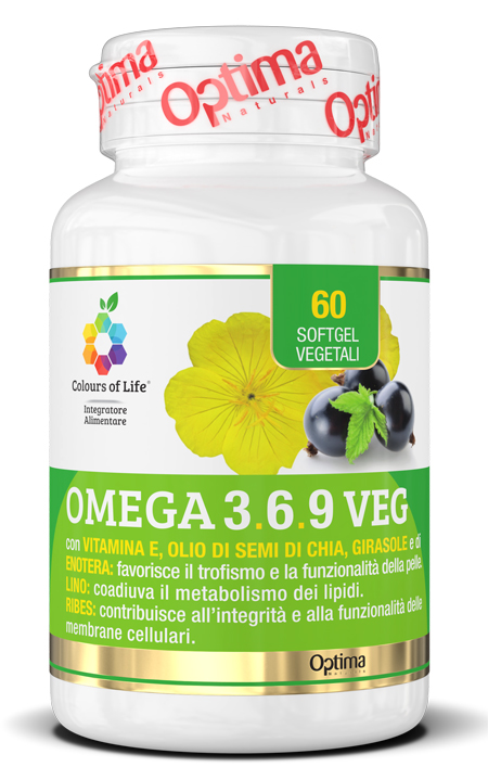 Optima Colour of Life Omega 3-6-9 Veg 60 Softgels - Integratore Antiossidante