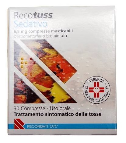 Recotuss Sedativo Destrometorfano Bromidrato Tosse 30 Compresse Masticabili