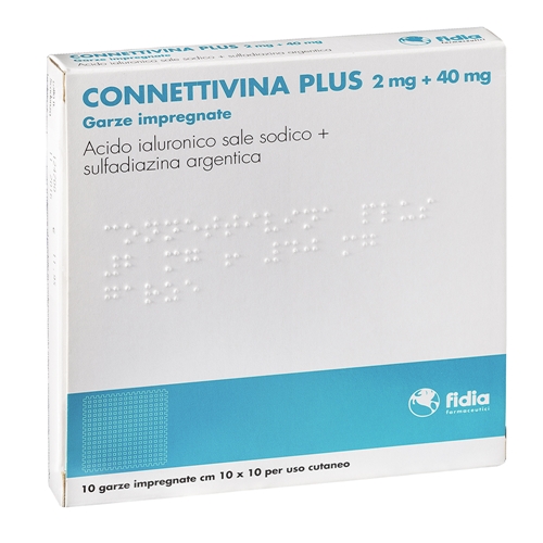 Connettivina Plus Garze Impregnate di Crema 10 x 10 cm 10 Garze