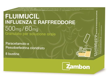 Fluimucil Influenza e Raffreddore 500mg/60mg 8 Bustine